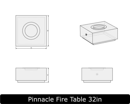 The Freedom Collection Pinnacle Square Gas Fire Table
