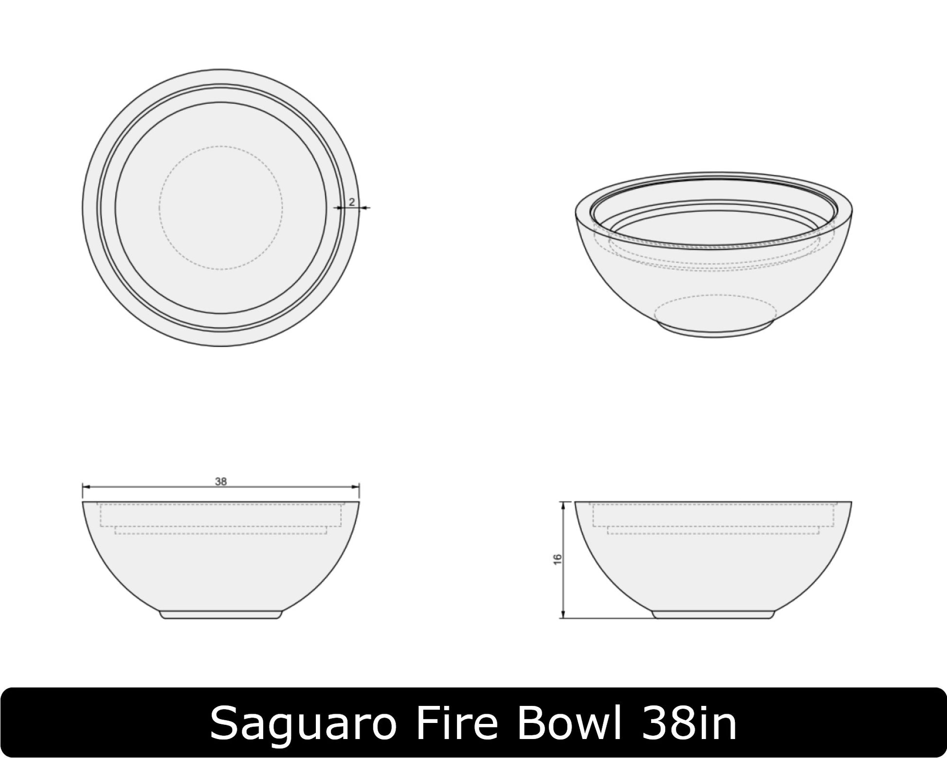 Freedom Fire Pits Saguaro Round Gas Fire Bowl