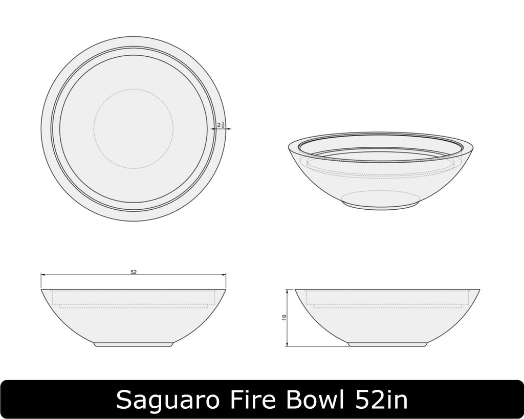Freedom Fire Pits Saguaro Round Gas Fire Bowl