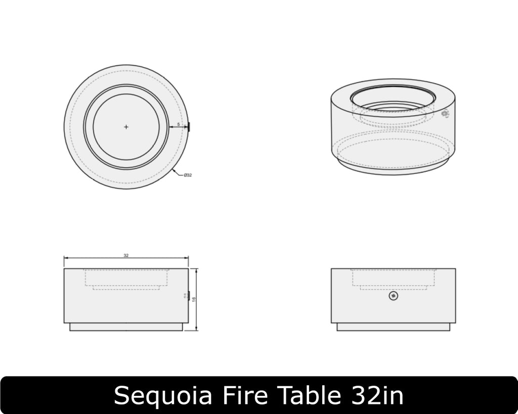 Freedom Fire Pits Sequoia Gas Fire Pit Table