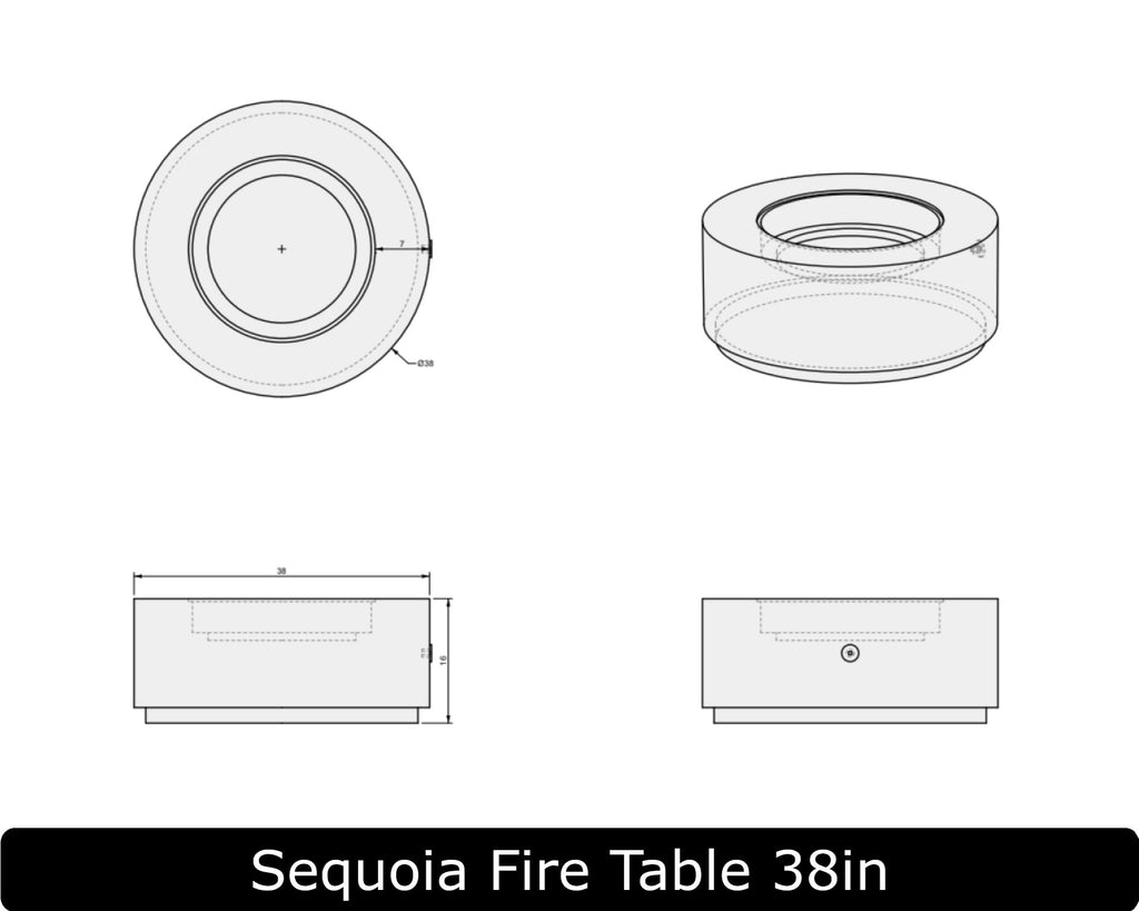 Freedom Fire Pits Sequoia Gas Fire Pit Table
