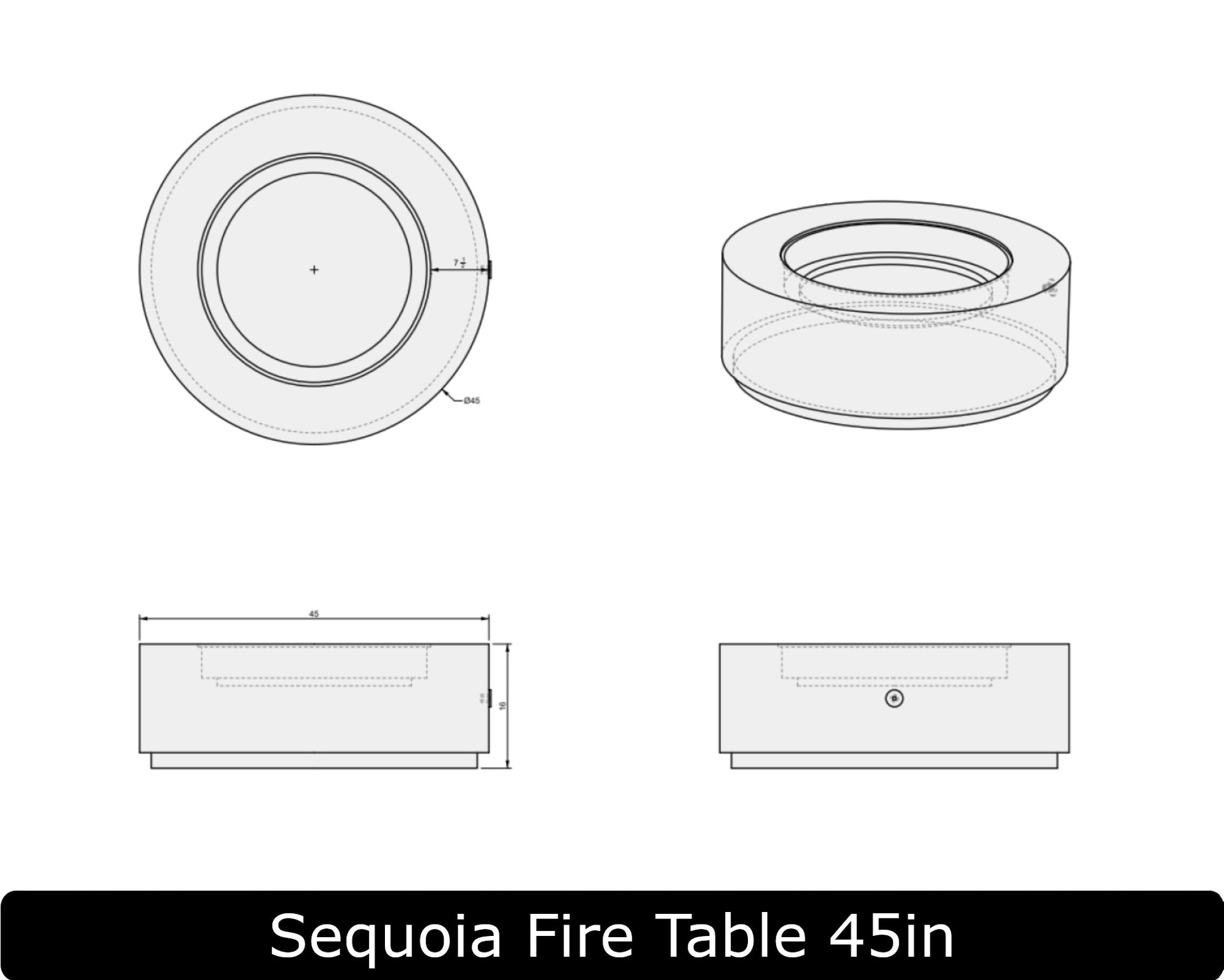 Freedom Fire Pits Sequoia Round Gas Fire Pit Table