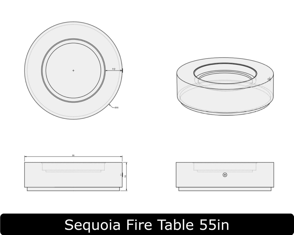 Freedom Fire Pits Sequoia Gas Fire Pit Table