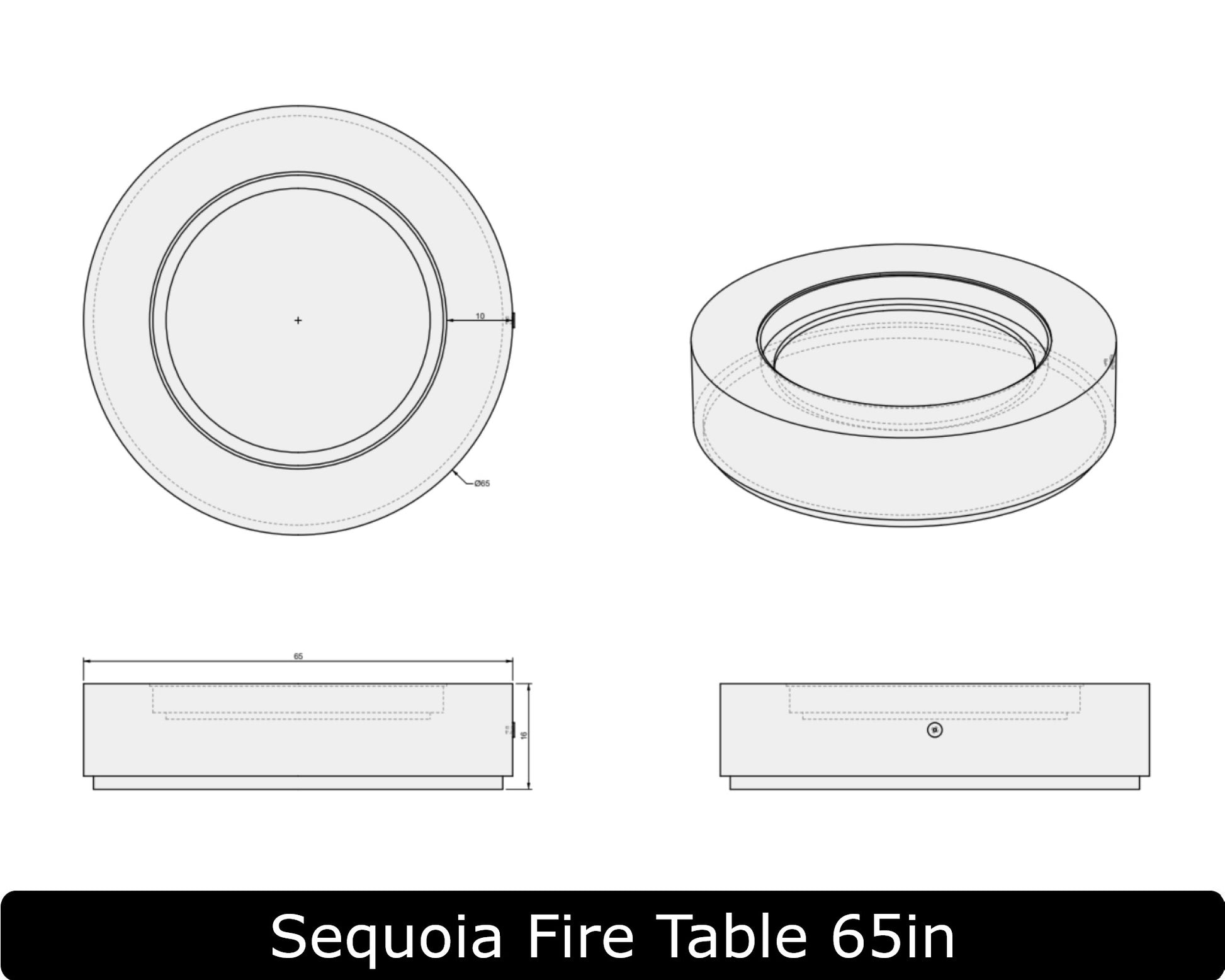 Freedom Fire Pits Sequoia Gas Fire Pit Table