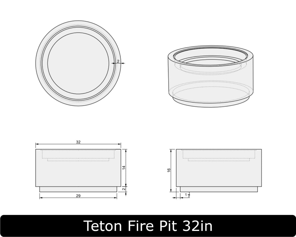 Freedom Fire Pits Teton Round Gas Fire Bowl