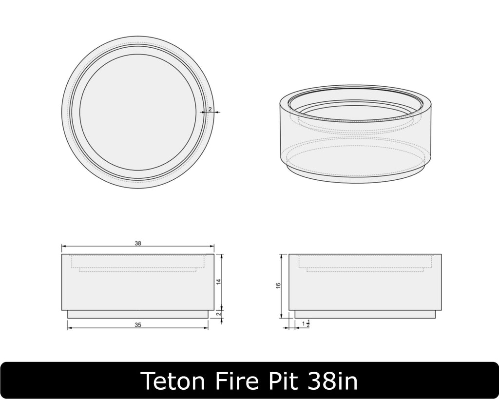 Freedom Fire Pits Teton Round Gas Fire Bowl