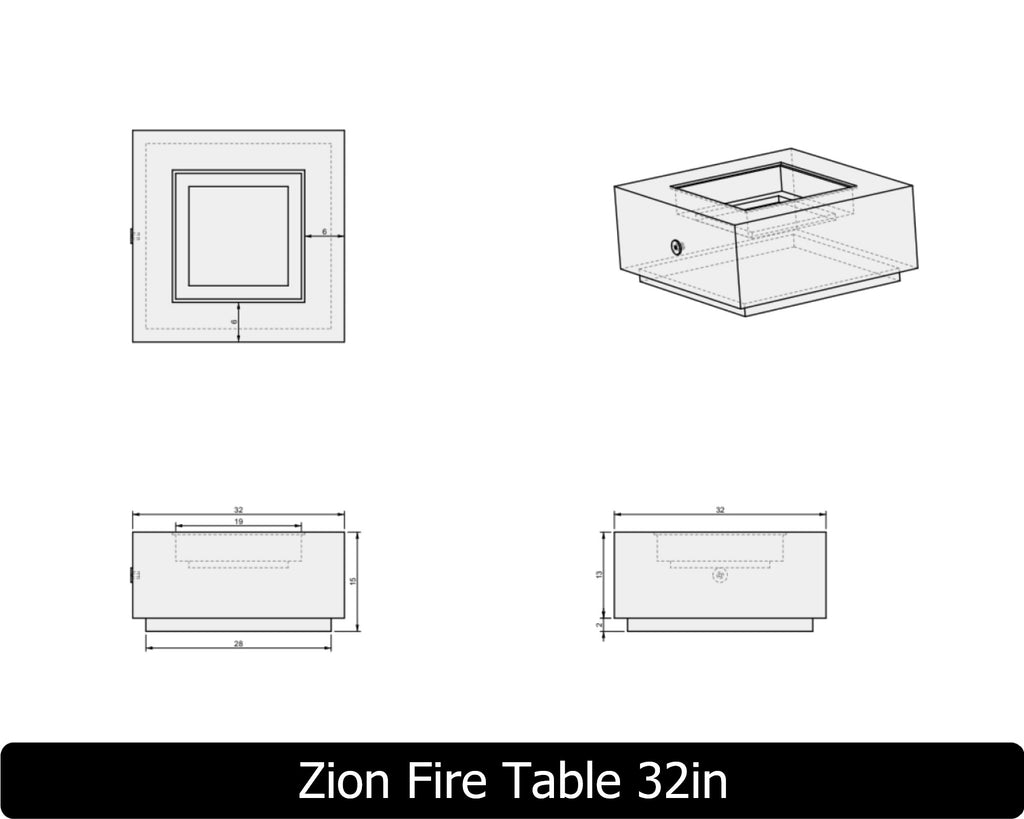 Freedom Fire Pits Zion Square Gas Fire Pit Table