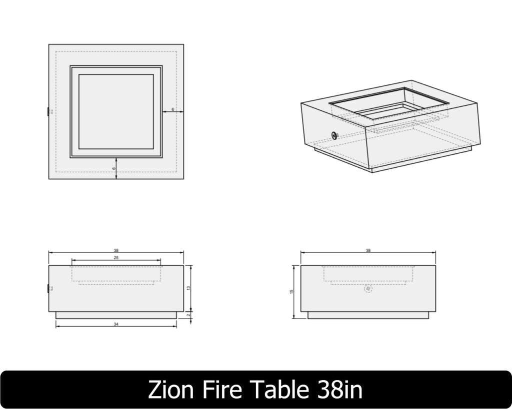 Freedom Fire Pits Zion Square Gas Fire Pit Table
