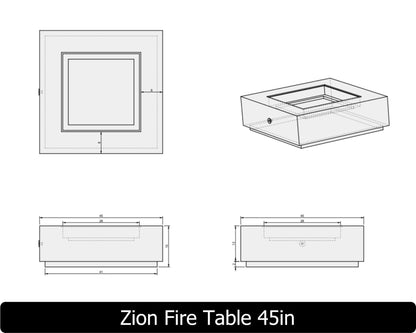 The Freedom Collection Zion Square Gas Fire Table