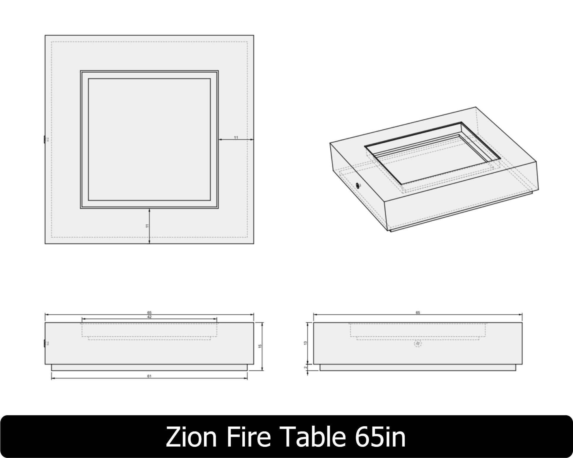 Freedom Fire Pits Zion Square Gas Fire Pit Table