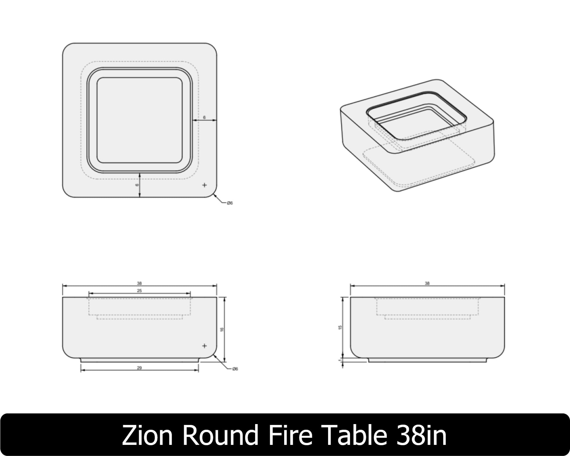 Freedom Fire Pits Zion Round Gas Fire Pit Table