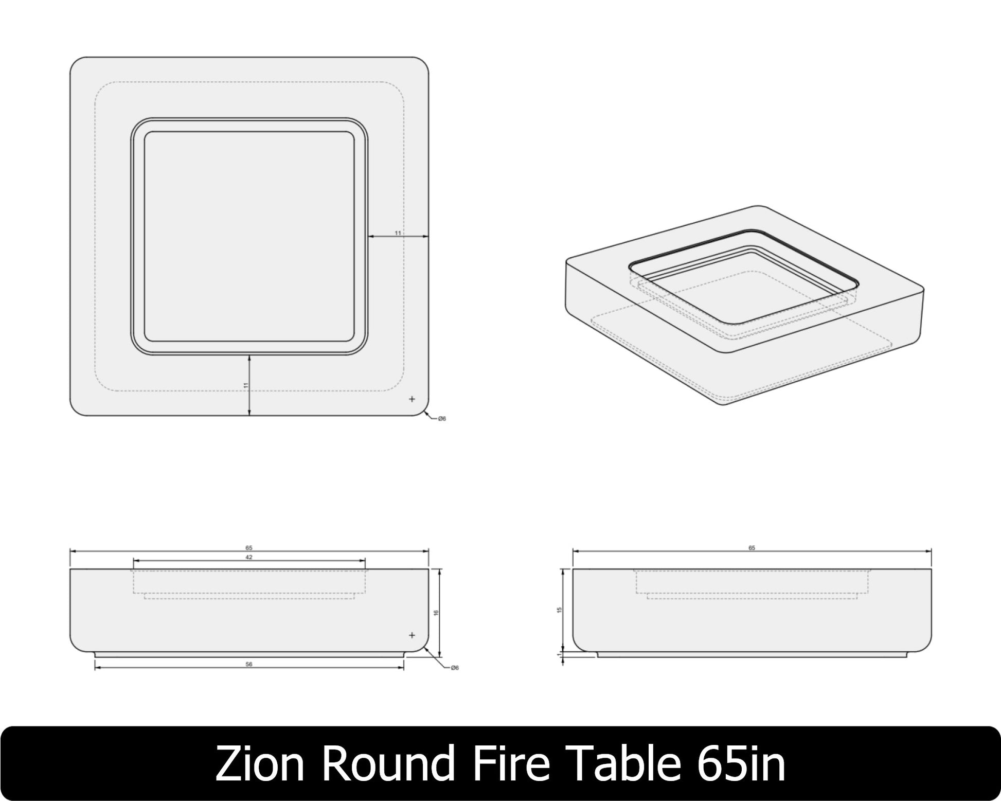 Freedom Fire Pits Zion Round Gas Fire Pit Table