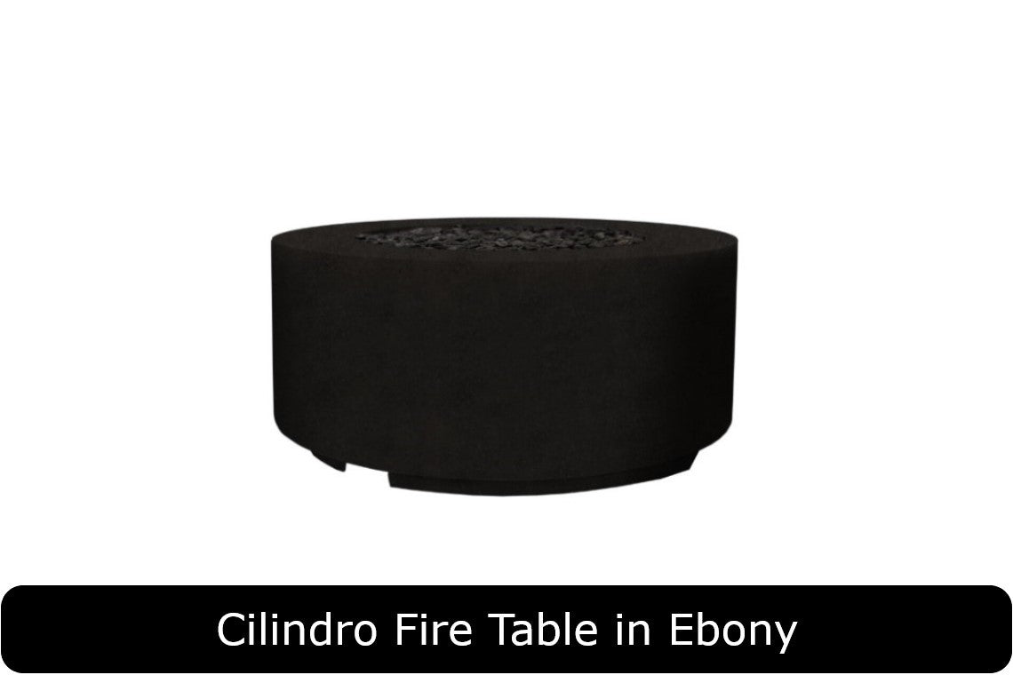 Clindro Fire Table in Ebony Concrete Finish