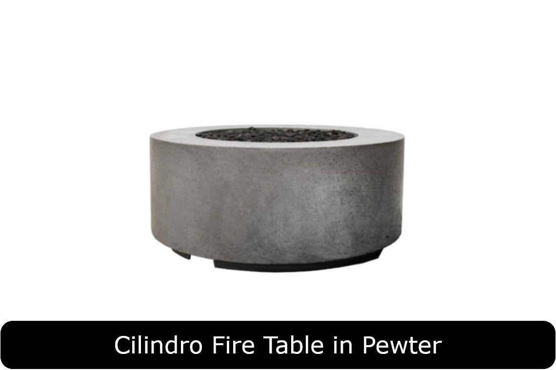 Clindro Fire Table in Pewter Concrete Finish