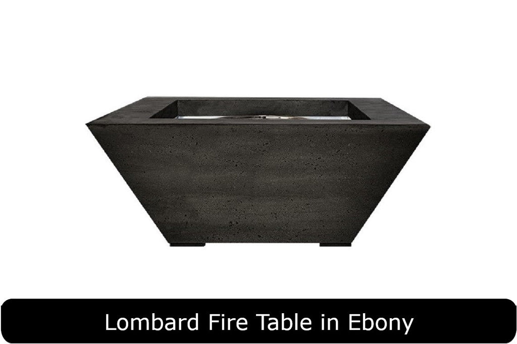 Lombard Fire Table in Ebony Concrete Finish