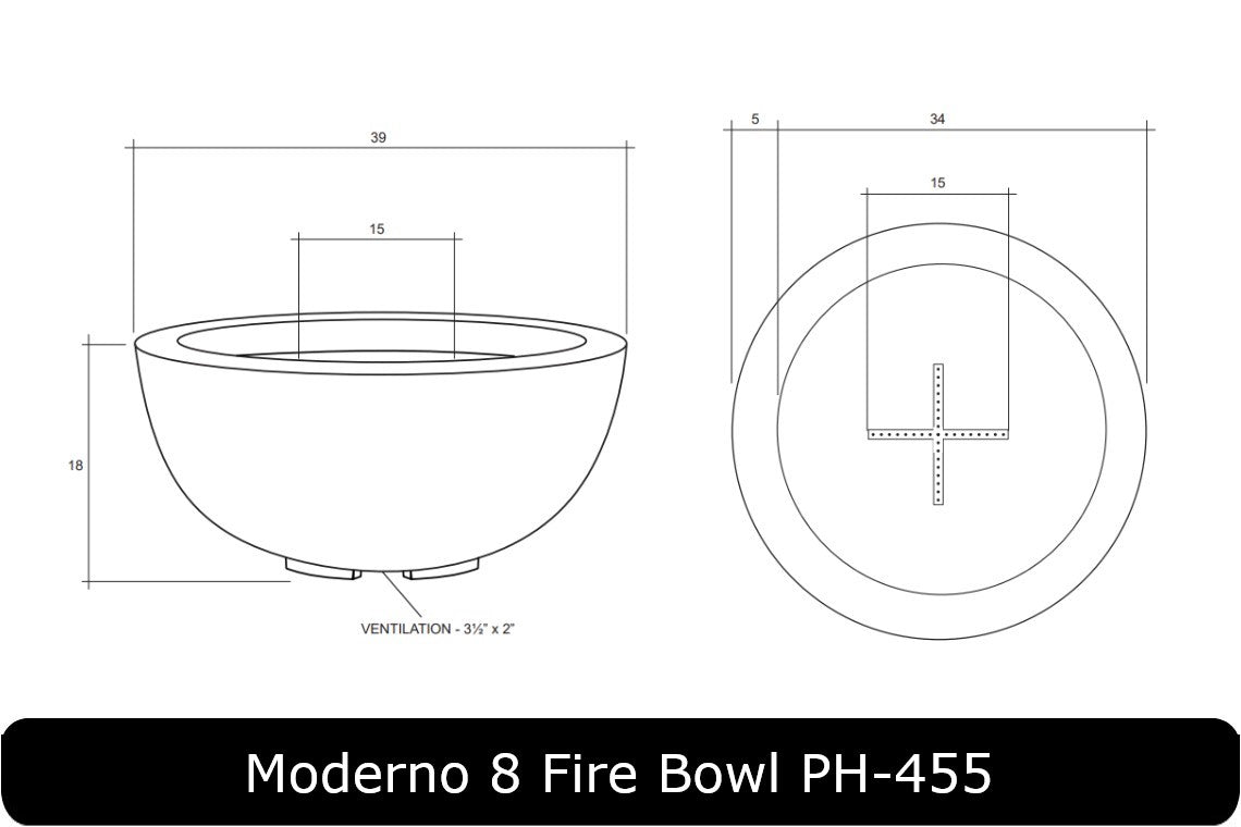 Moderno 8 Fire Table Dimensions