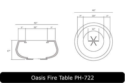 Prism Hardscapes Oasis Round 42in Gas Fire Bowl
