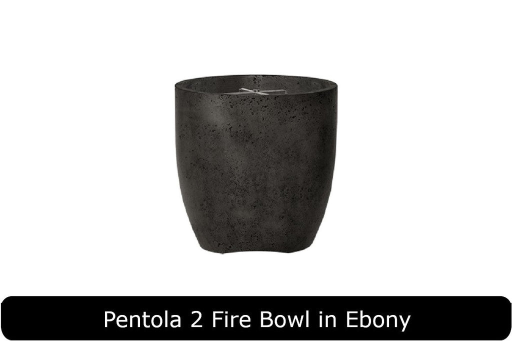Pentola 2 Fire Bowl in Ebony Concrete Finish