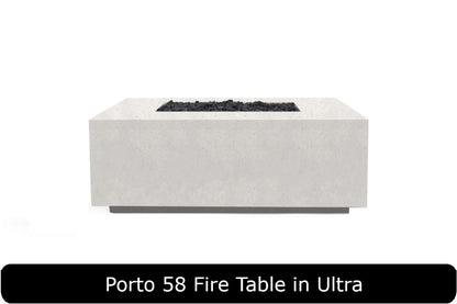 Porto 58 Fire Table in Ultra Concrete Finish