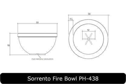 Prism Hardscapes Sorrento 33in Round Gas Fire Bowl