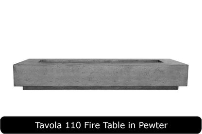 Tavola 110 Fire Table in Pewter Concrete Finish