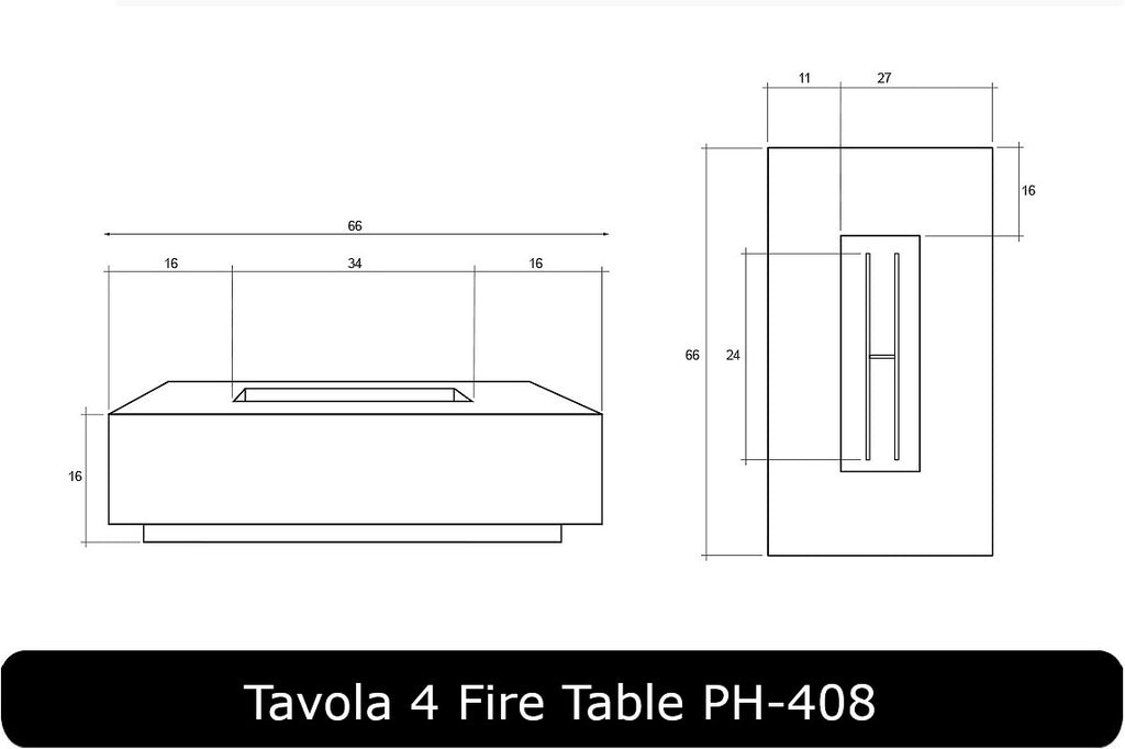 Tavola 4 Fire Table Dimensions