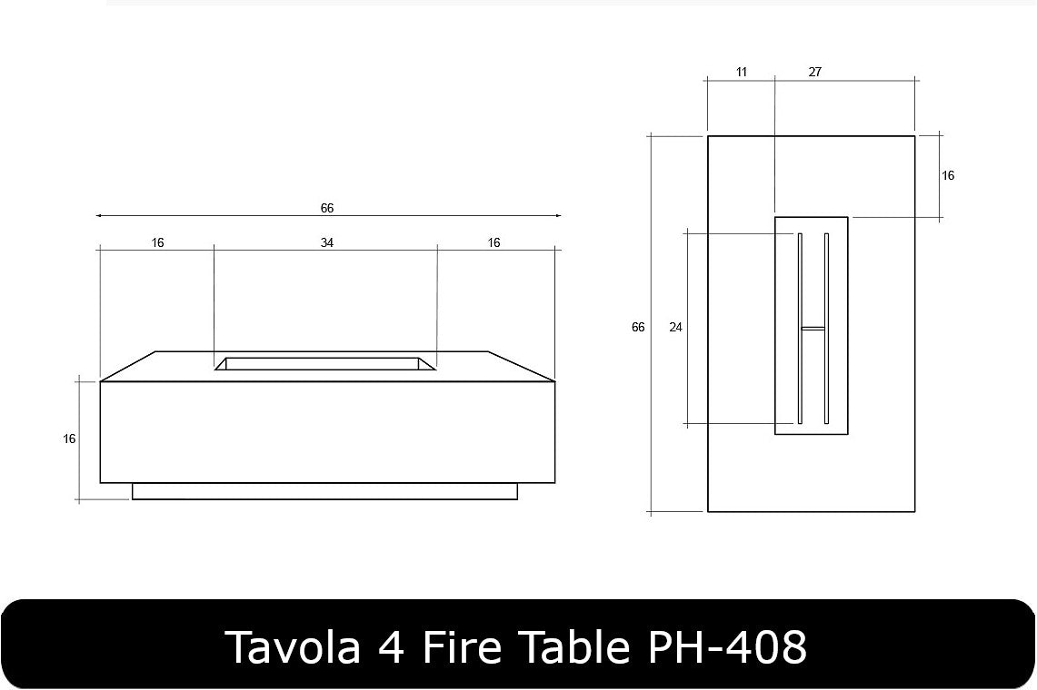 Tavola 4 Fire Table Dimensions