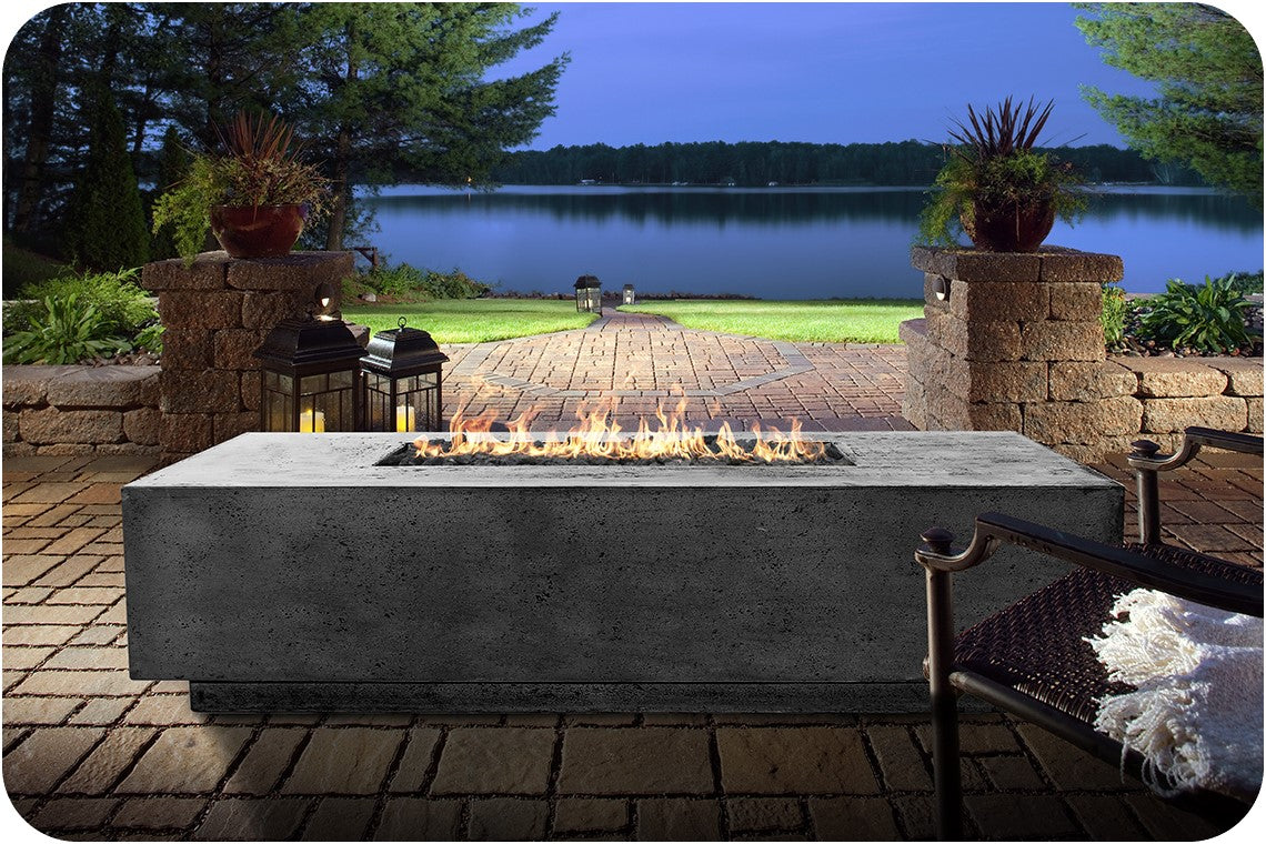 Prism Hardscapes Tavola 66 Slim Rectangle Gas Fire Pit Table