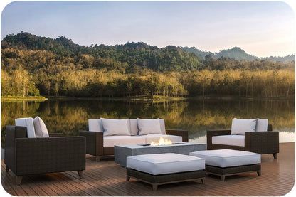 Lifestyle Image of the Tavola 4 Concrete Fire Table
