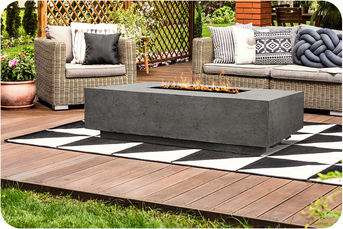 Prism Hardscapes Tavola 66 Slim Rectangle Gas Fire Pit Table