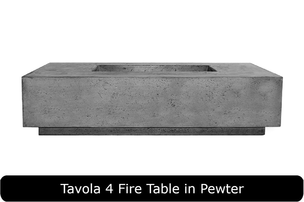 Tavola 4 Fire Table in Pewter Concrete Finish
