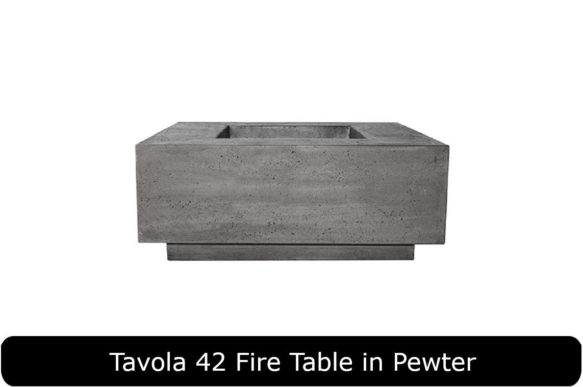 Tavola 42 Fire Table in Pewter Concrete Finish