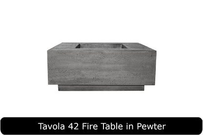 Tavola 42 Fire Table in Pewter Concrete Finish