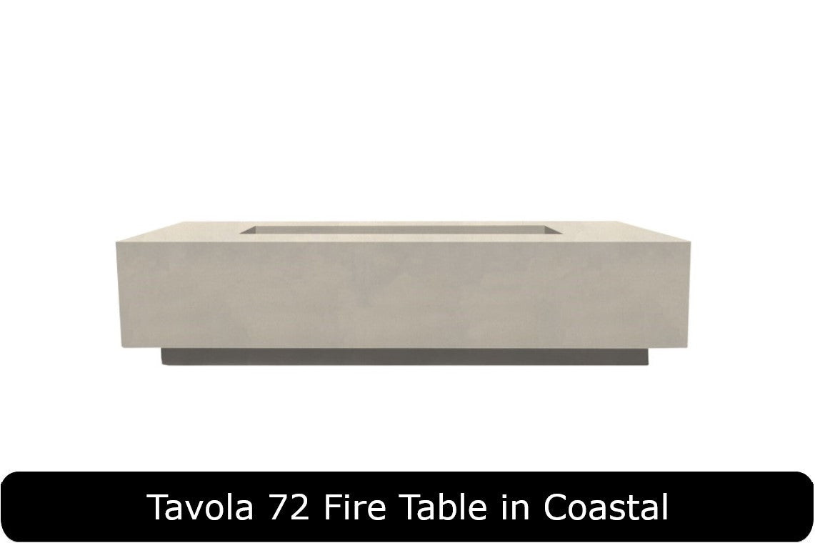 Tavola 72 Fire Table in Coastal Concrete Finish