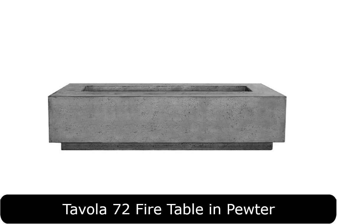 Tavola 72 Fire Table in Pewter Concrete Finish