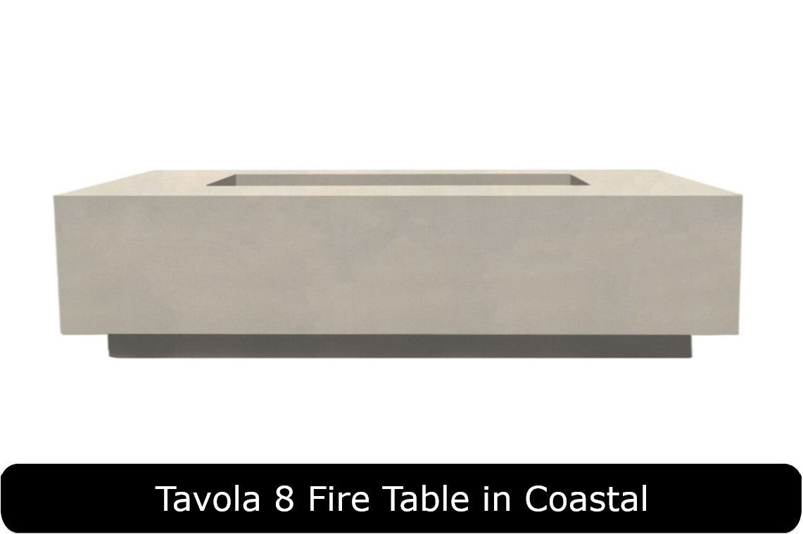 Tavola 8 Fire Table in Coastal Concrete Finish