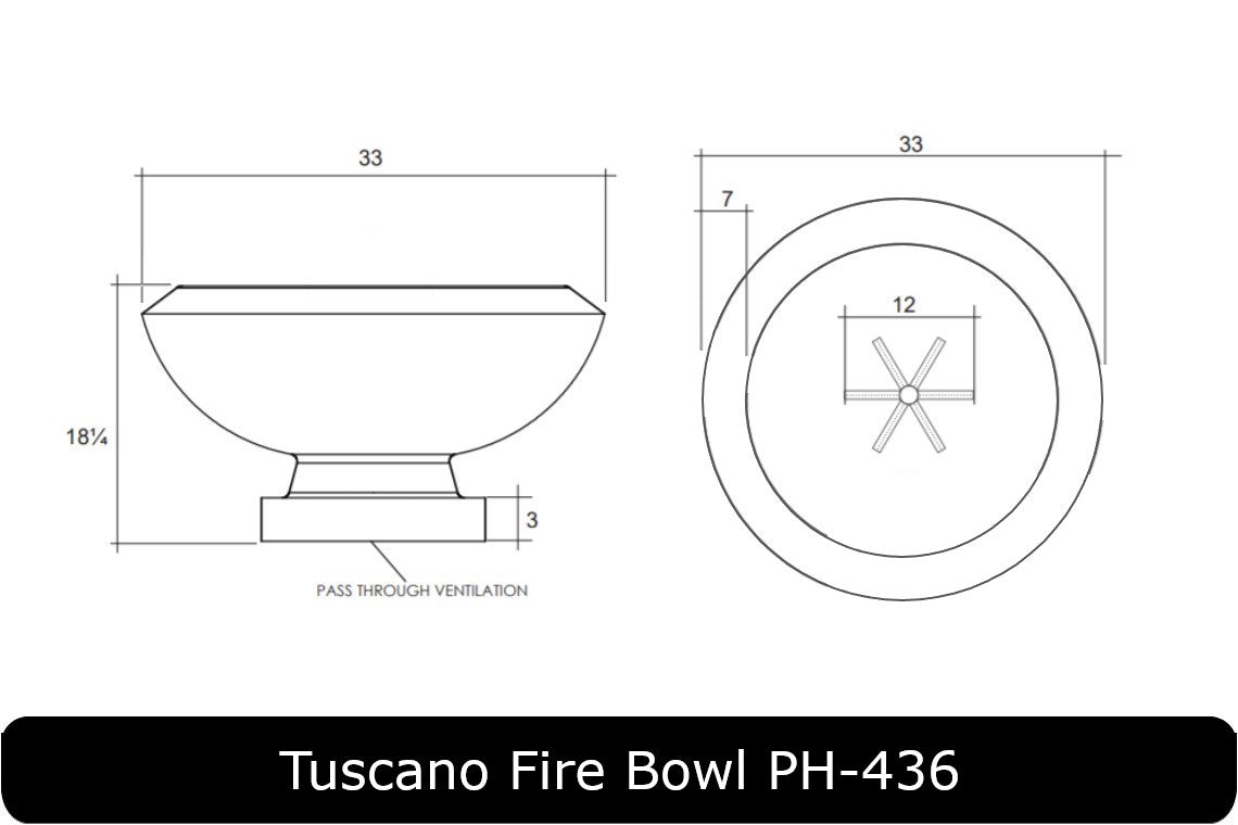 Toscano Fire Table Dimensions